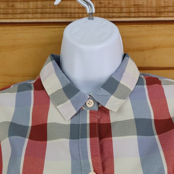 Eddie Bauer Button Up Shirt Pockets Womens S Multicolor Plaid Long Sleeve Collar - Picture 4 of 7